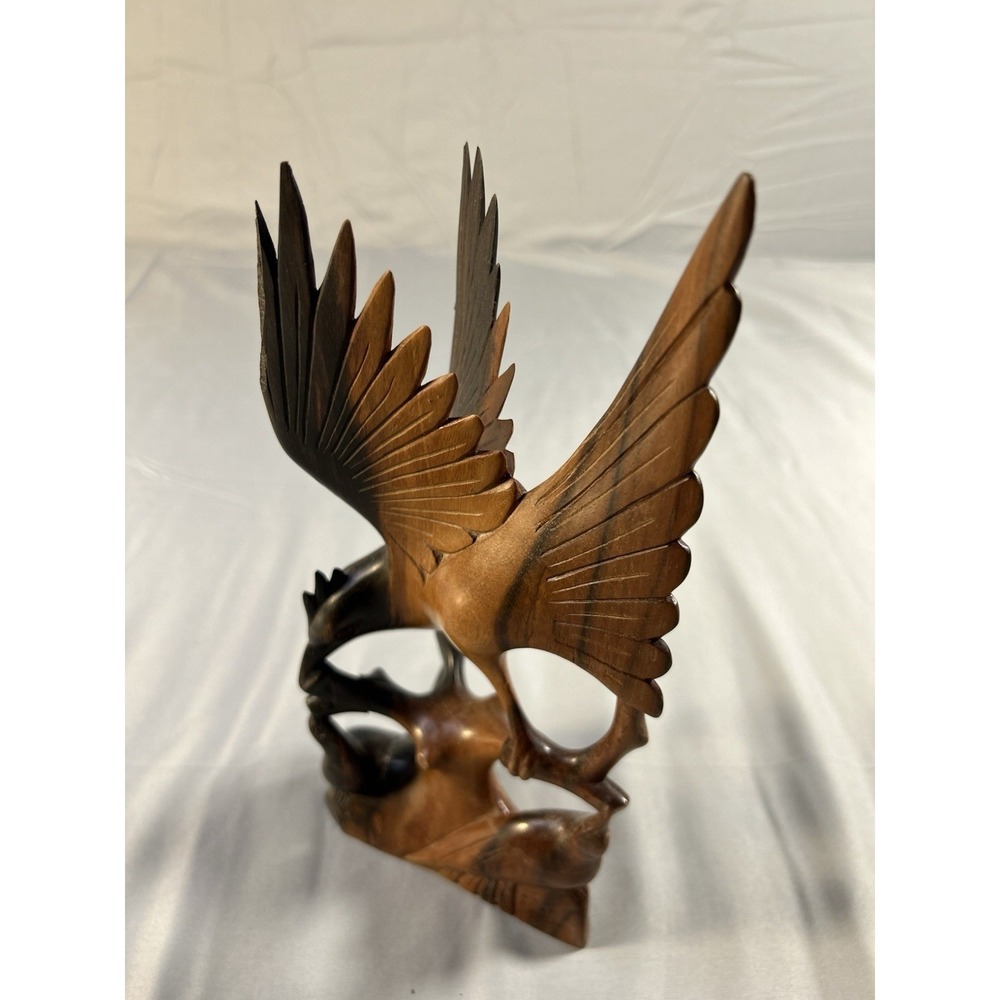 Hand Carved‎ Wooden Bird Sculpture Birds in Flight Wood Art Decor